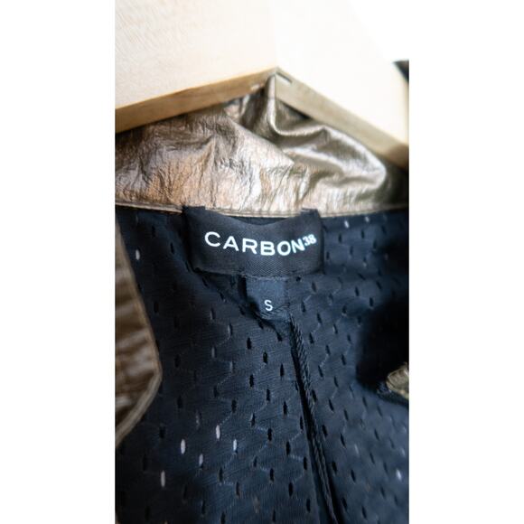 CARBON 38 Metallic Bronze Gold Crinkle Track Jacket Lace String Back NWT SMALL - Picture 13 of 14